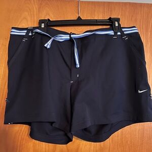 Nike Black Shorts with Blue Stripes